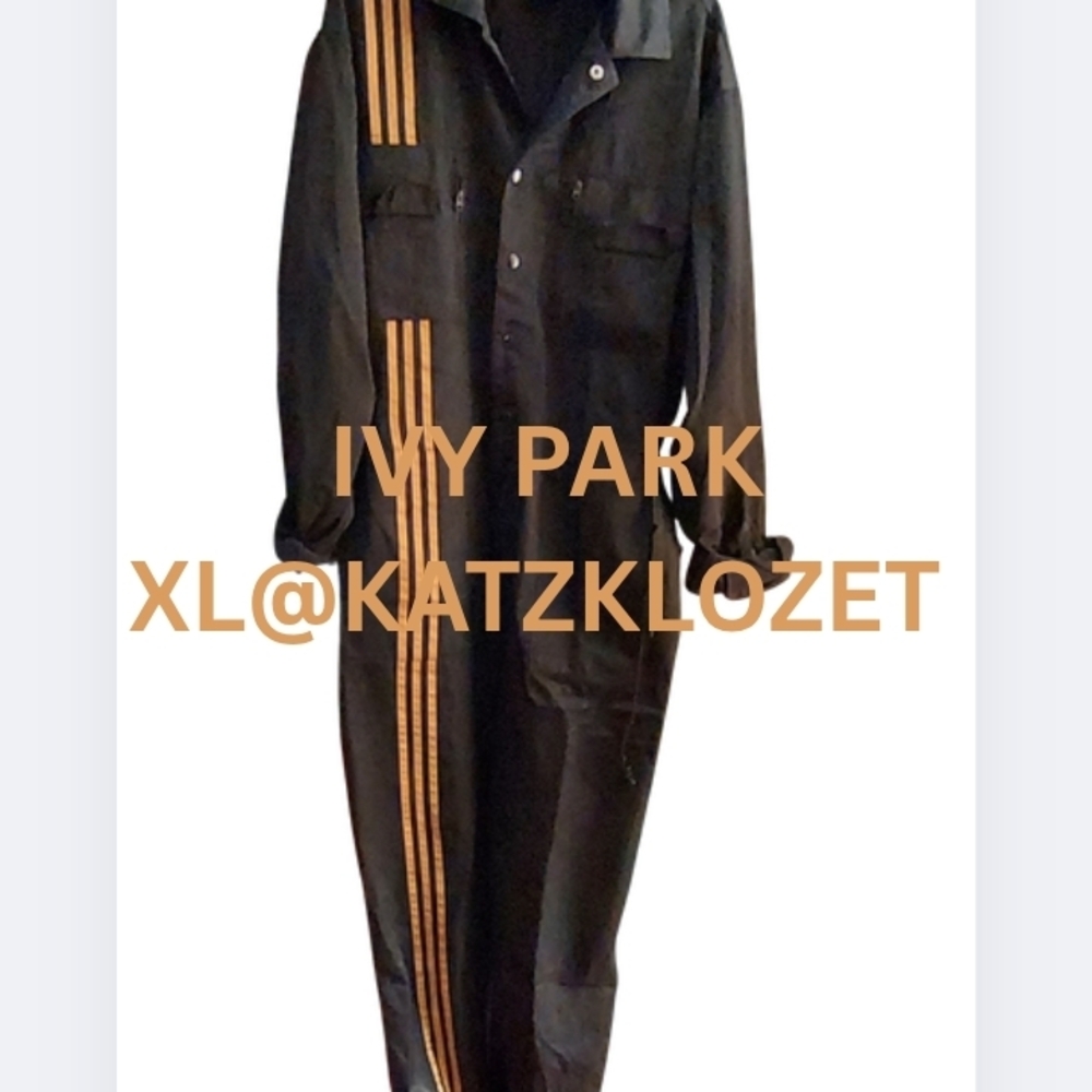 IVY PARK Black and Gold Wide Leg Jumpsuit